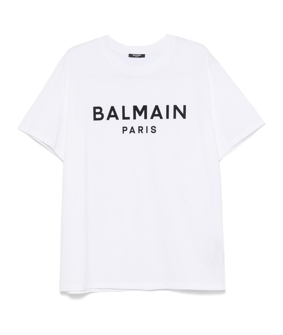 BALMAIN Белая хлопковая футболка, фото 1