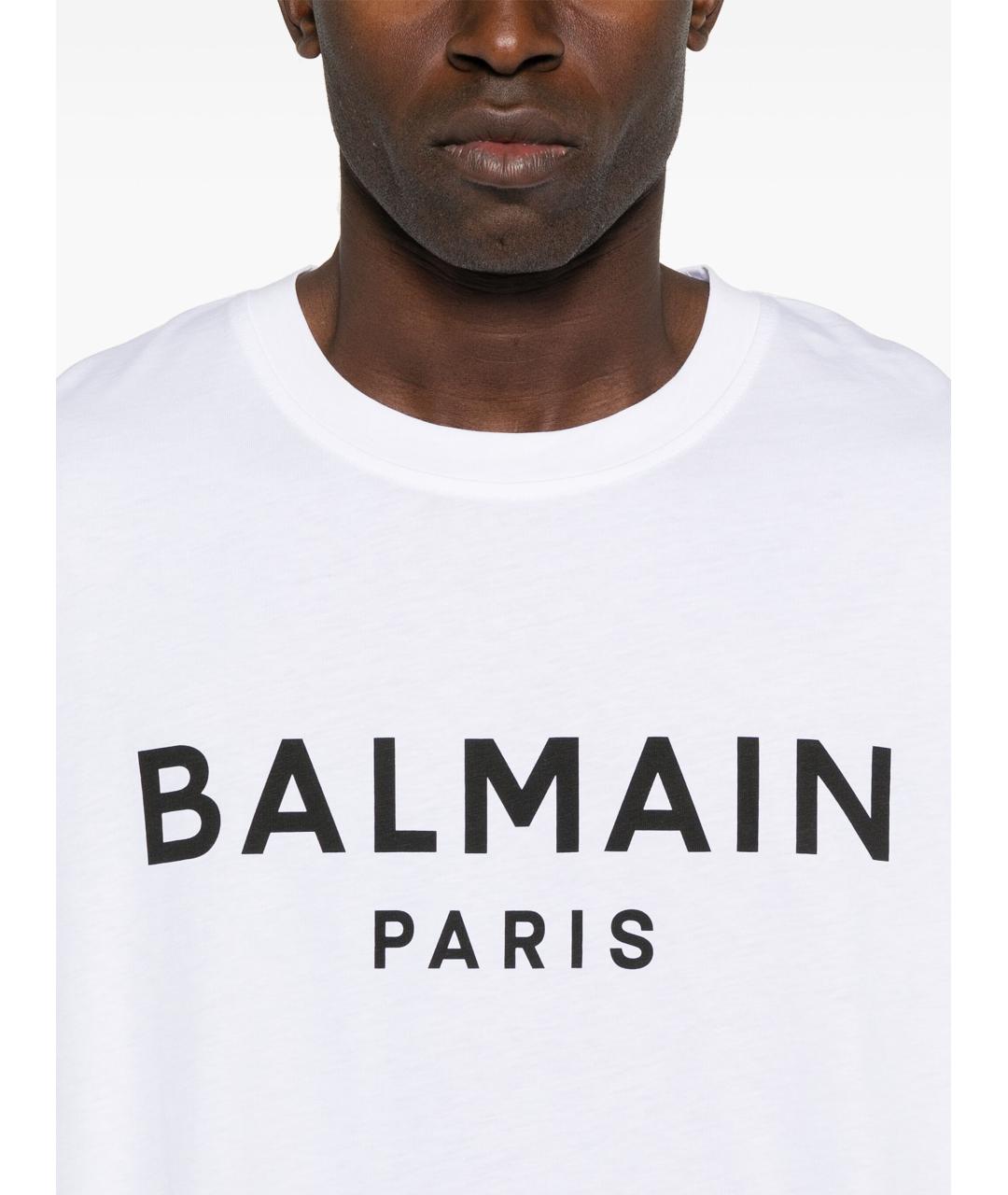 BALMAIN Белая хлопковая футболка, фото 4