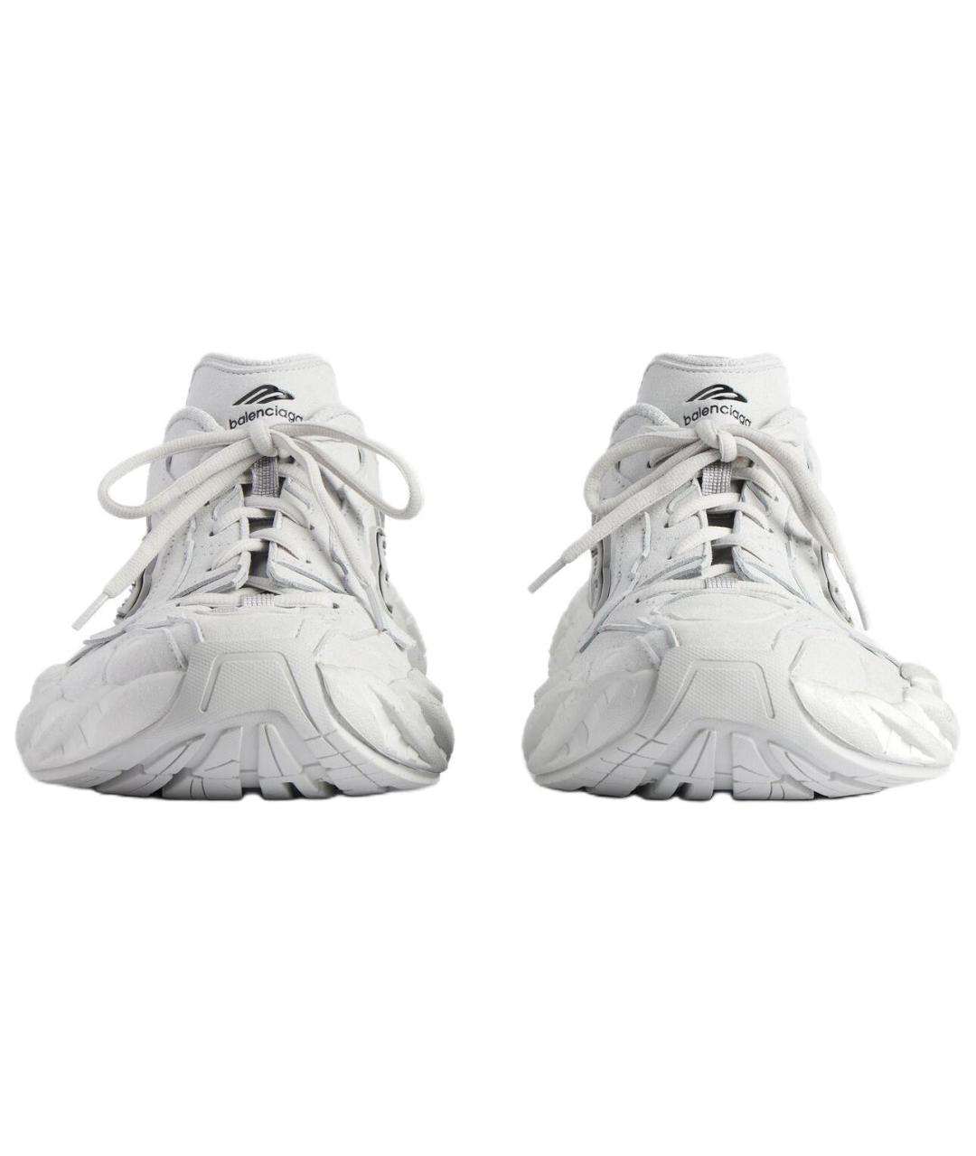 BALENCIAGA Серые кожаные низкие кроссовки / кеды, фото 4