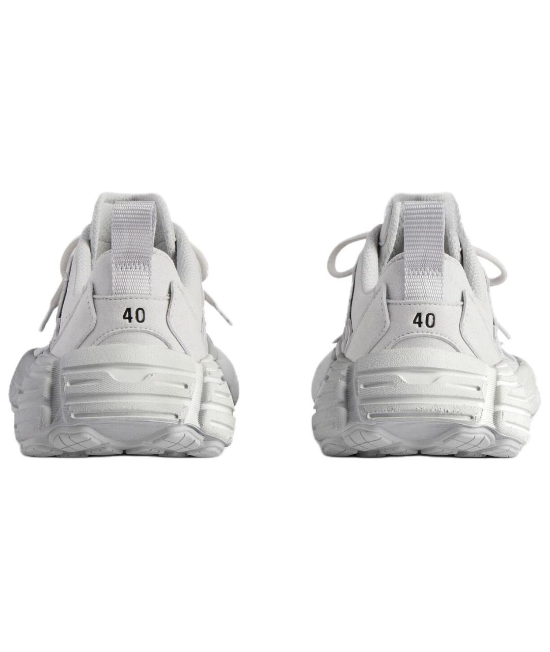 BALENCIAGA Серые кожаные низкие кроссовки / кеды, фото 5