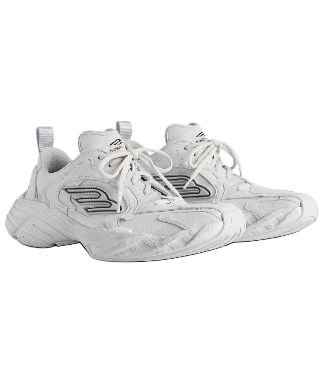 BALENCIAGA Серые кожаные низкие кроссовки / кеды, фото 3