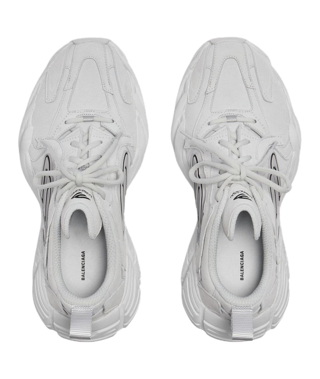 BALENCIAGA Серые кожаные низкие кроссовки / кеды, фото 6