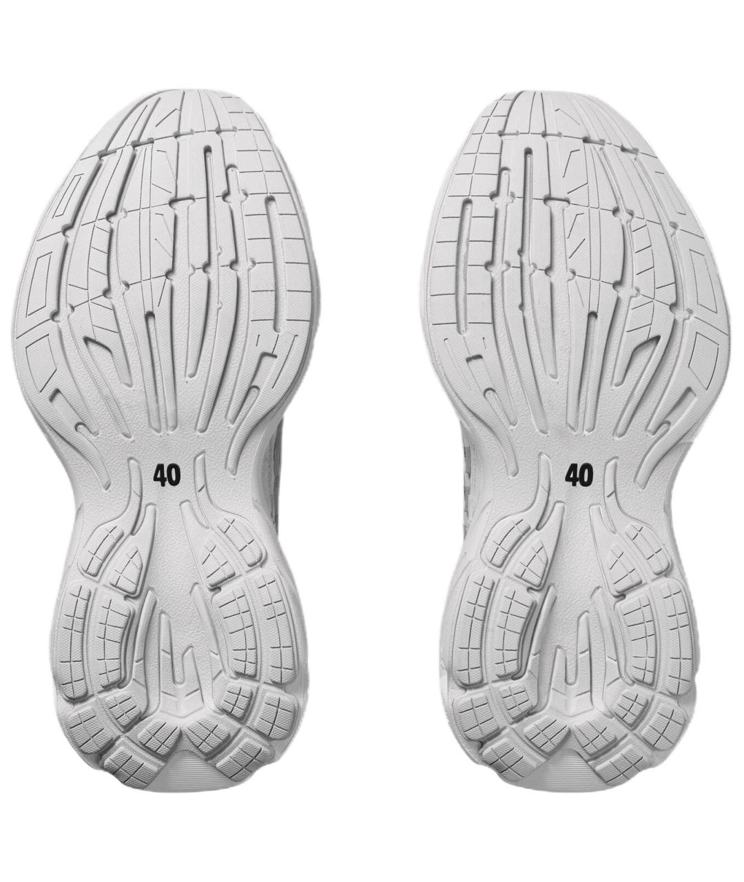 BALENCIAGA Серые кожаные низкие кроссовки / кеды, фото 7