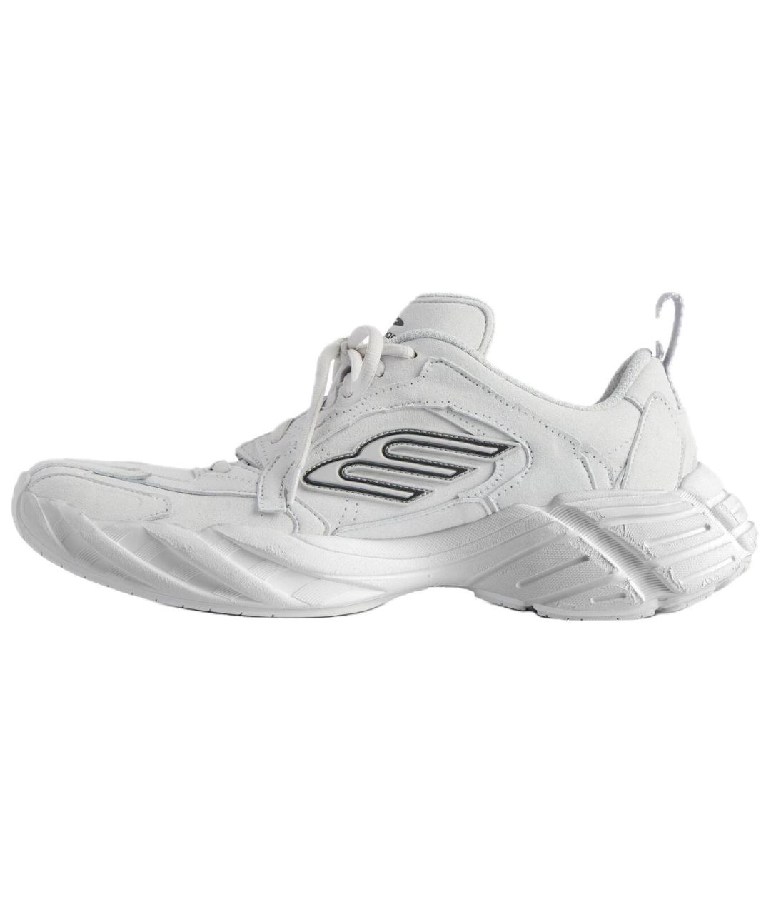 BALENCIAGA Серые кожаные низкие кроссовки / кеды, фото 2