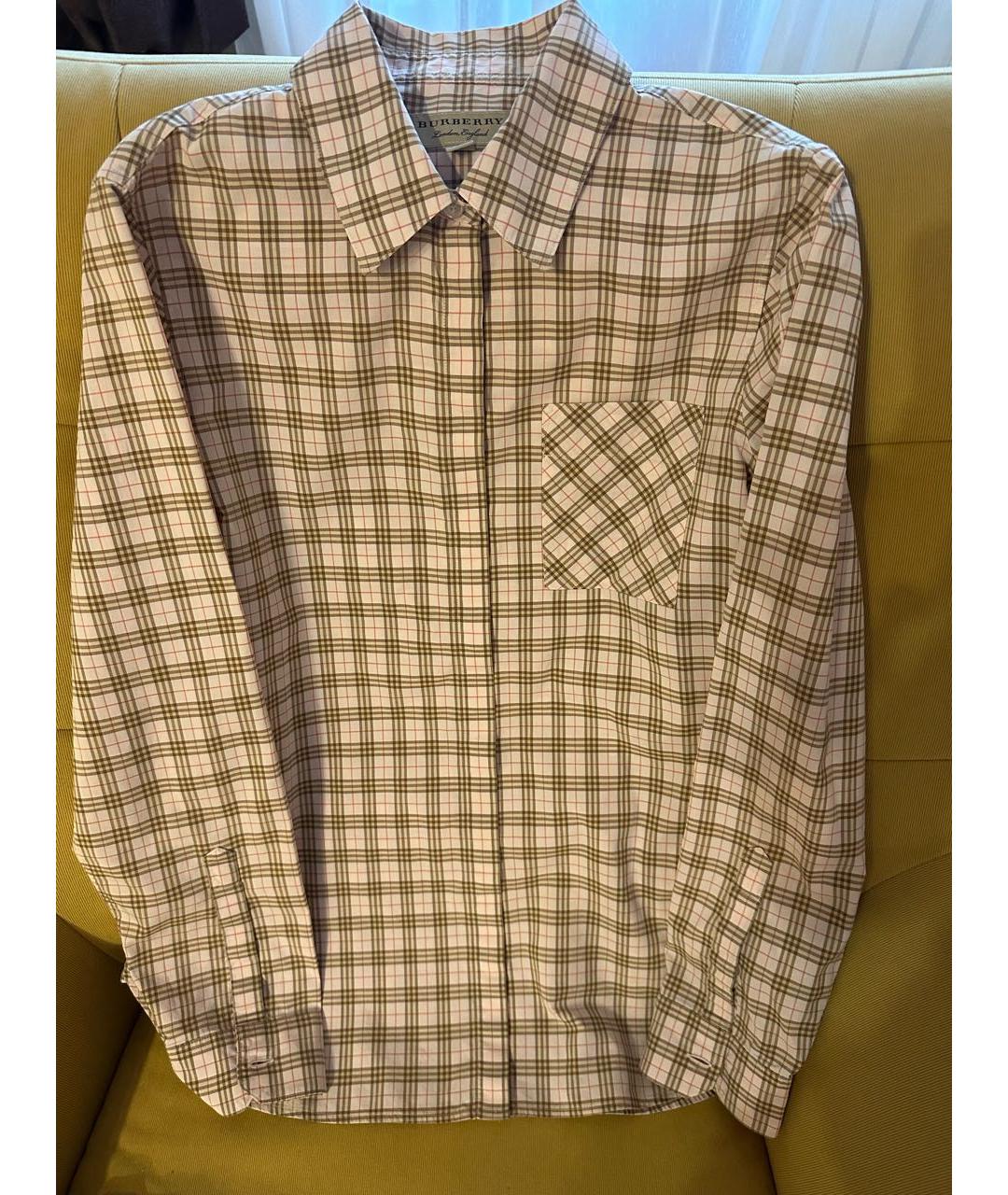 BURBERRY Бежевая хлопковая рубашка, фото 2