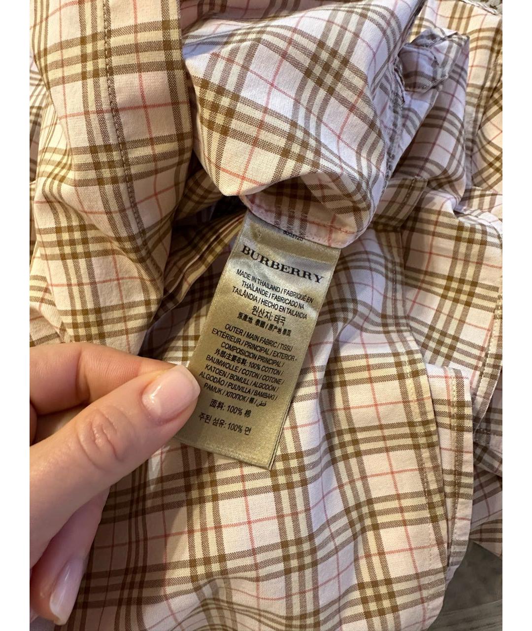 BURBERRY Бежевая хлопковая рубашка, фото 4