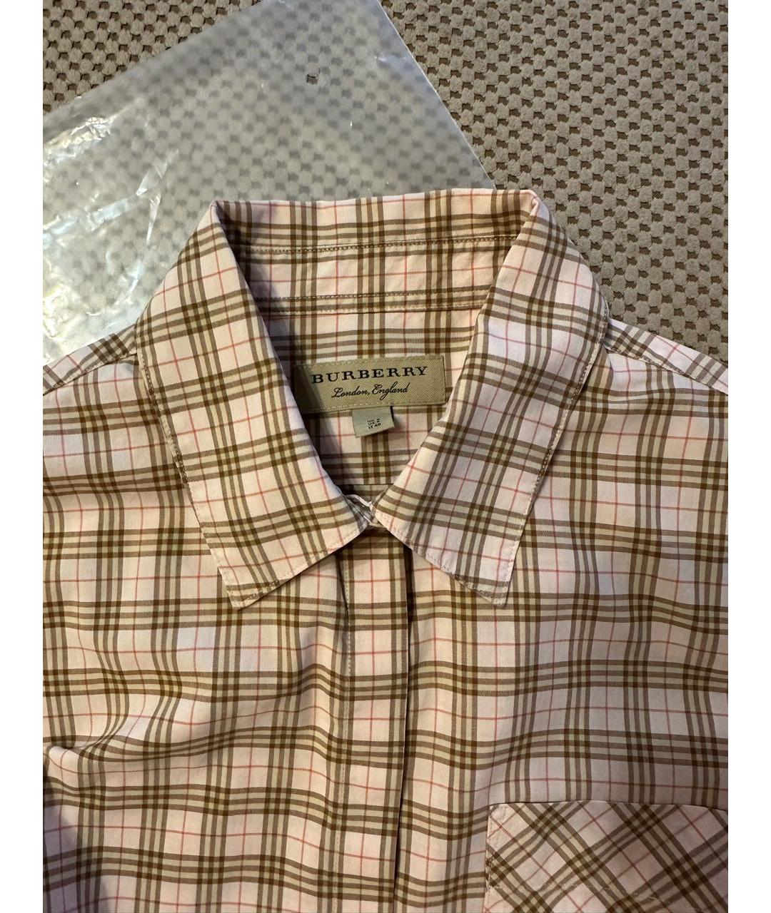 BURBERRY Бежевая хлопковая рубашка, фото 3