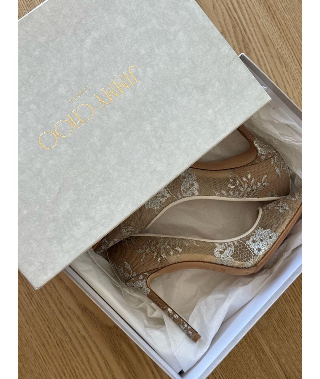 JIMMY CHOO Белые текстильные туфли, фото 6