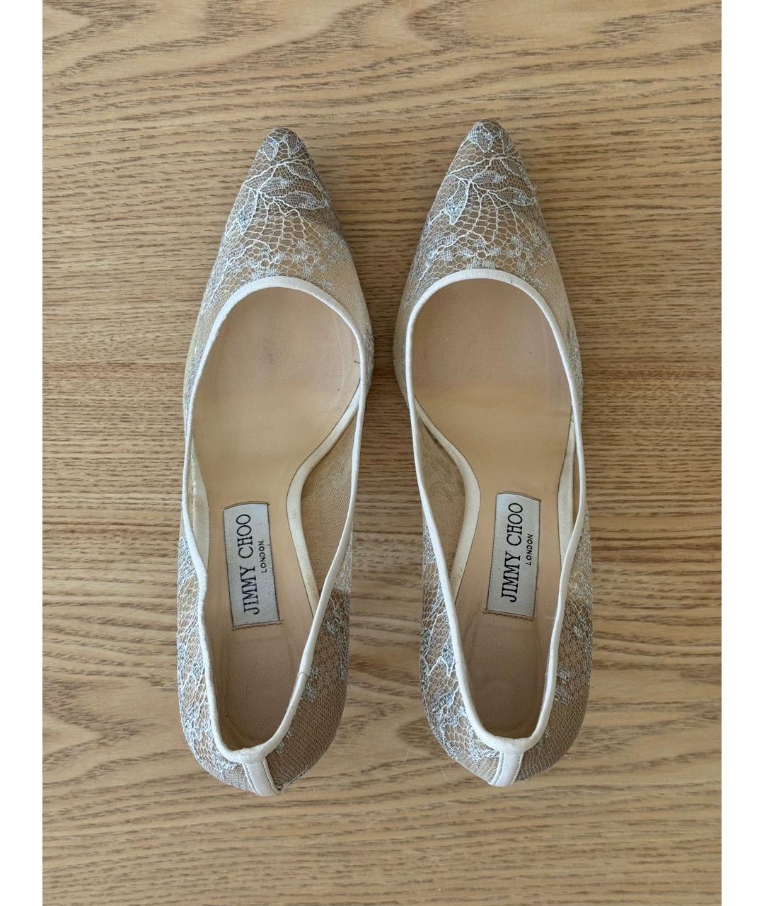 JIMMY CHOO Белые текстильные туфли, фото 3