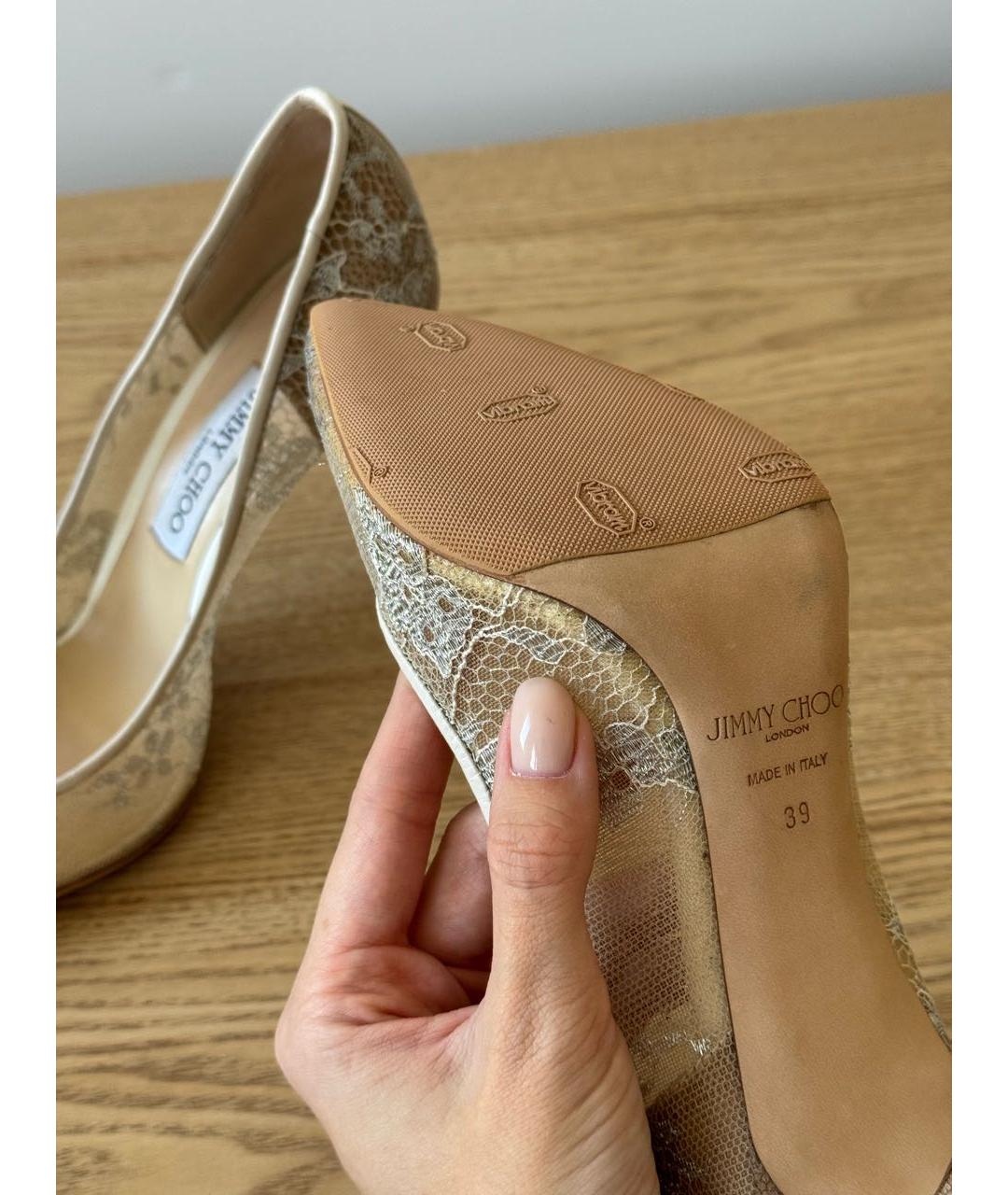 JIMMY CHOO Белые текстильные туфли, фото 5