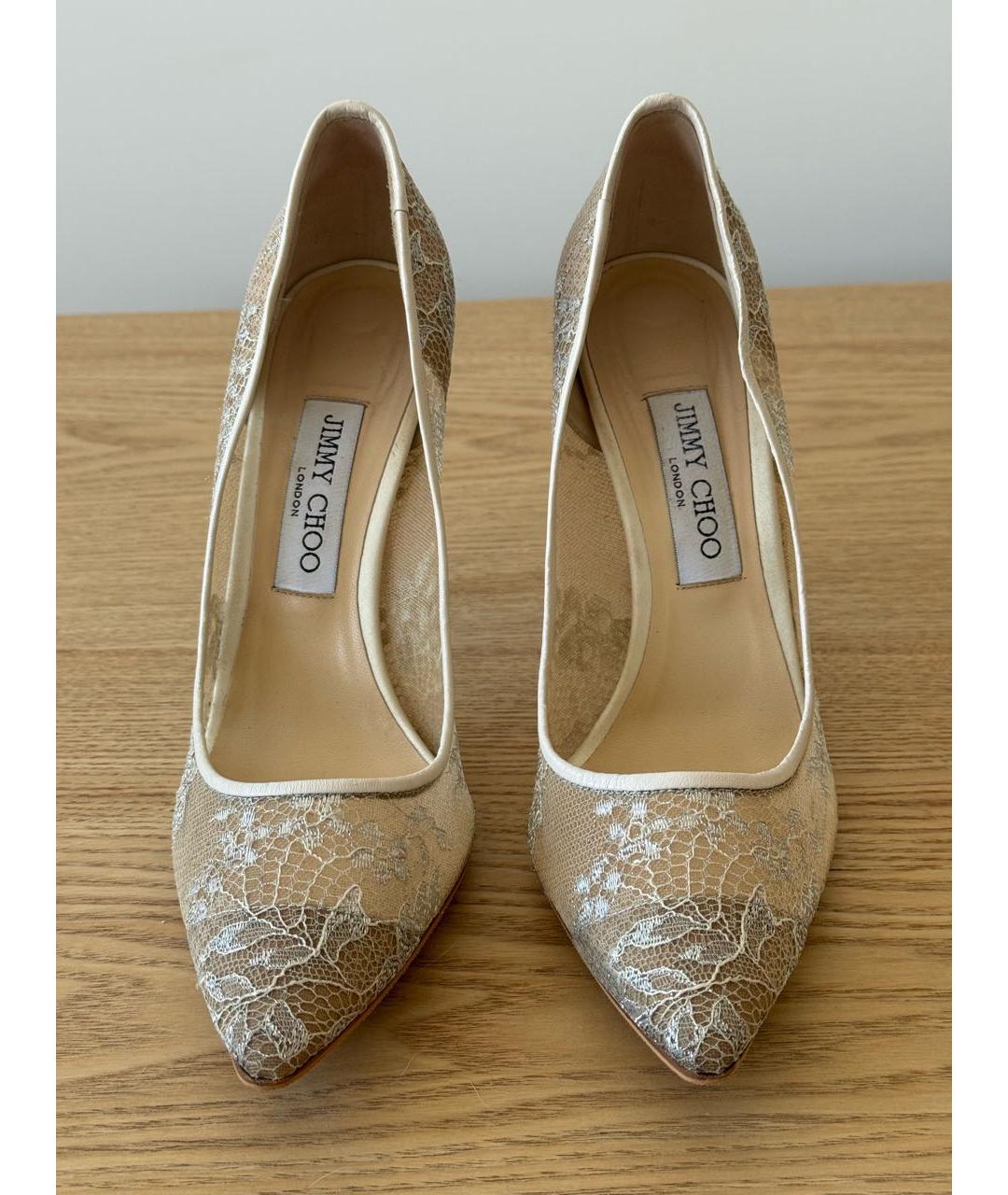 JIMMY CHOO Белые текстильные туфли, фото 2