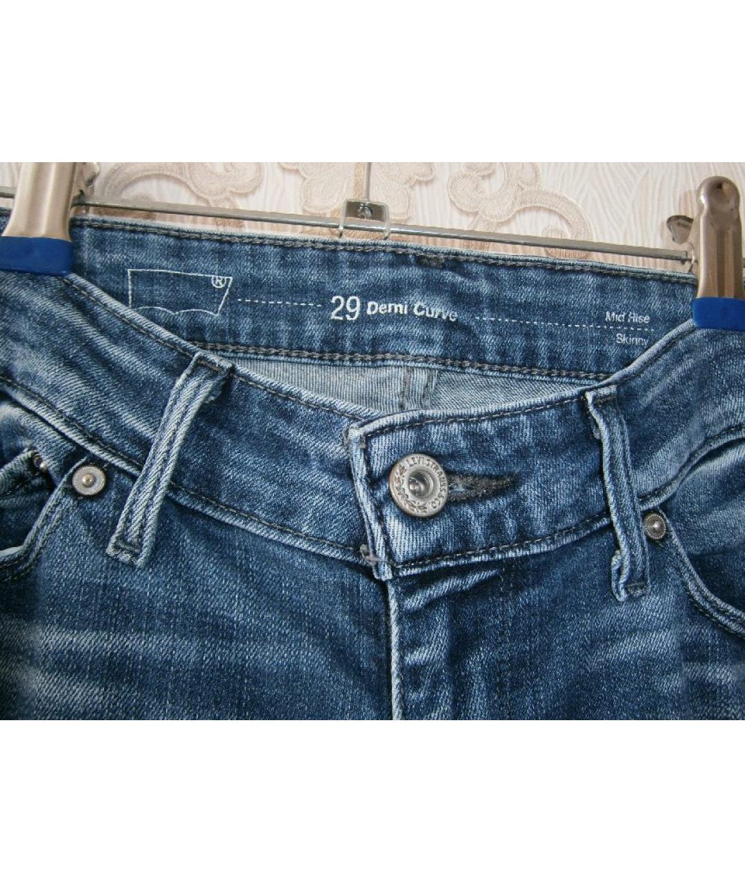LEVI'S Синие хлопковые брюки узкие, фото 3