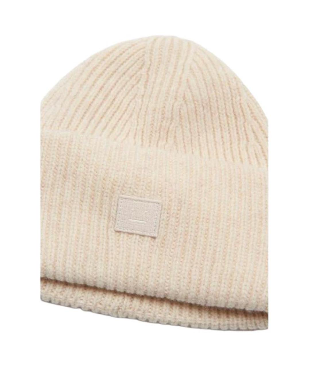 ACNE STUDIOS Бежевая шерстяная шапка, фото 5