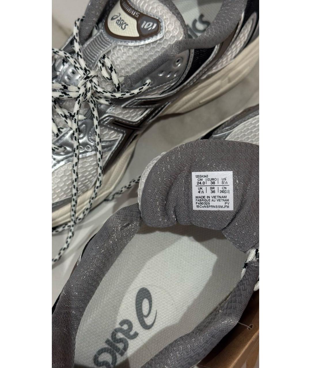 ASICS Серебряные синтетические кроссовки, фото 5
