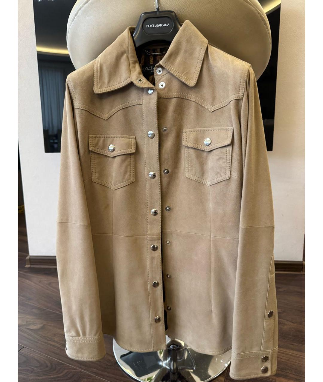 DOLCE&GABBANA Бежевый замшевый жакет/пиджак, фото 6