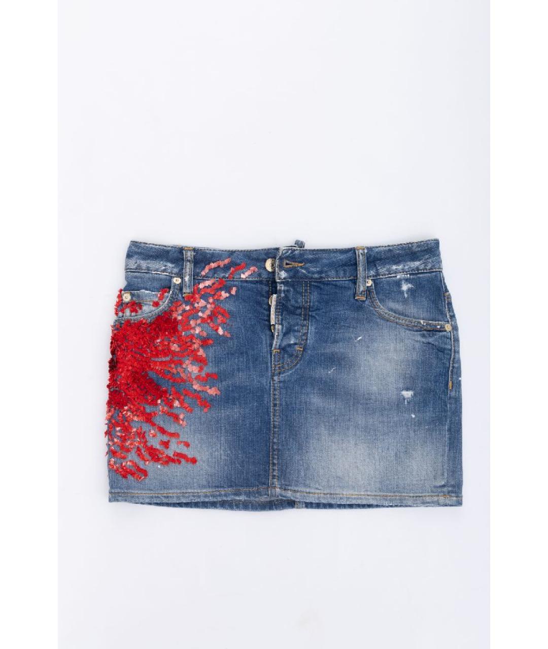 DSQUARED2 Мульти хлопковая юбка мини, фото 8