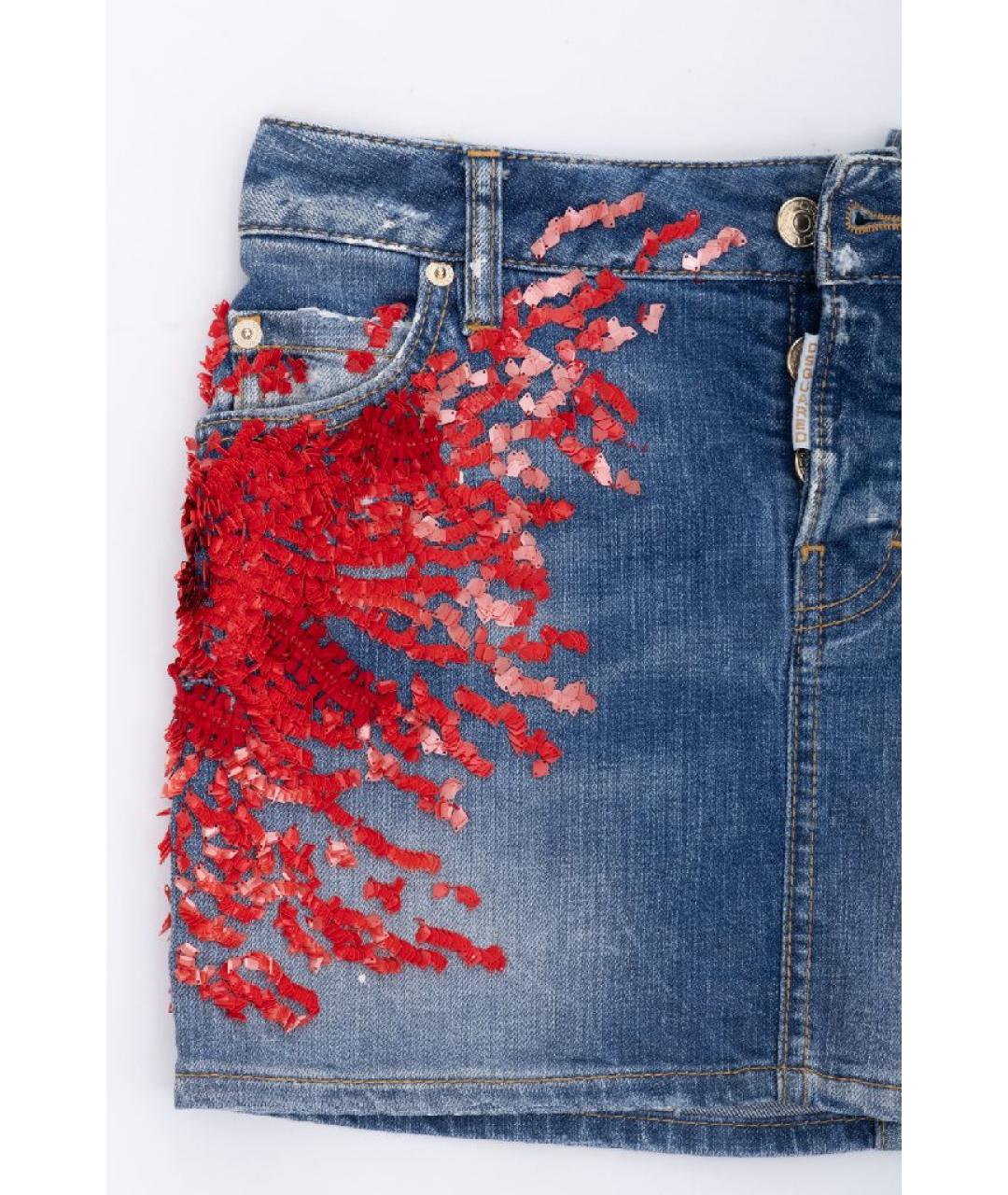 DSQUARED2 Мульти хлопковая юбка мини, фото 4
