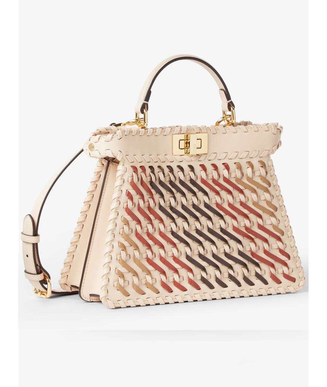 FENDI Бежевая кожаная сумка тоут, фото 2