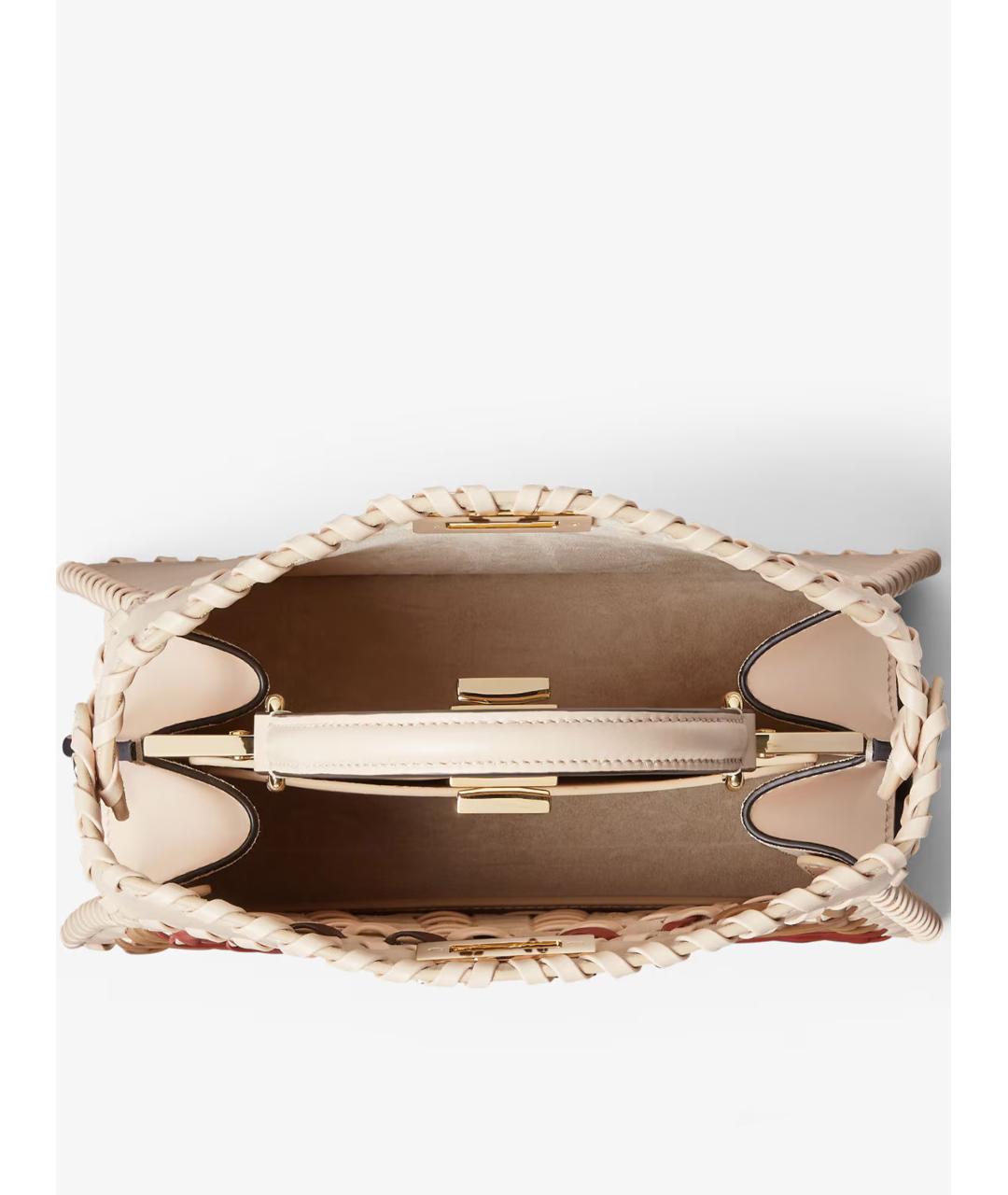 FENDI Бежевая кожаная сумка тоут, фото 4