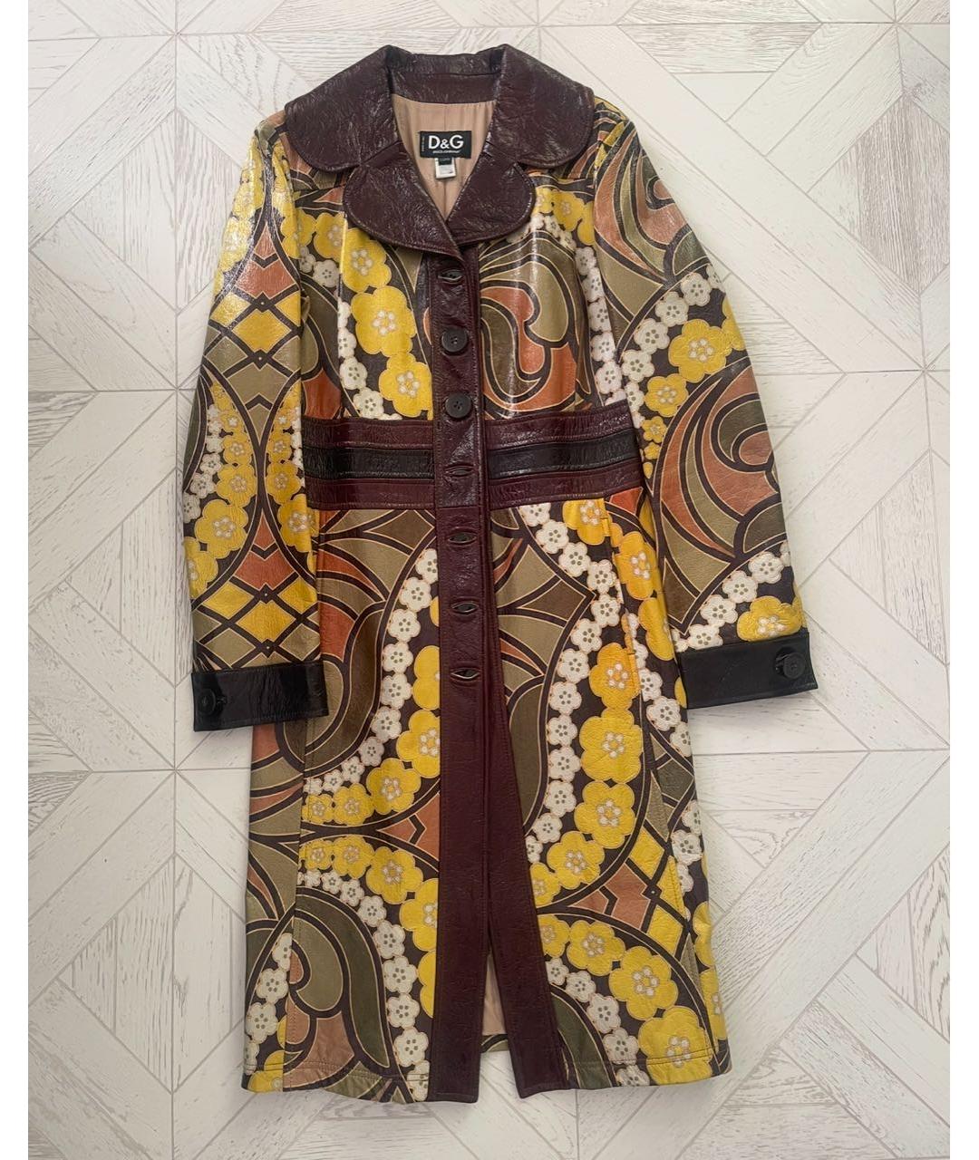 DOLCE&GABBANA Мульти кожаное пальто, фото 9