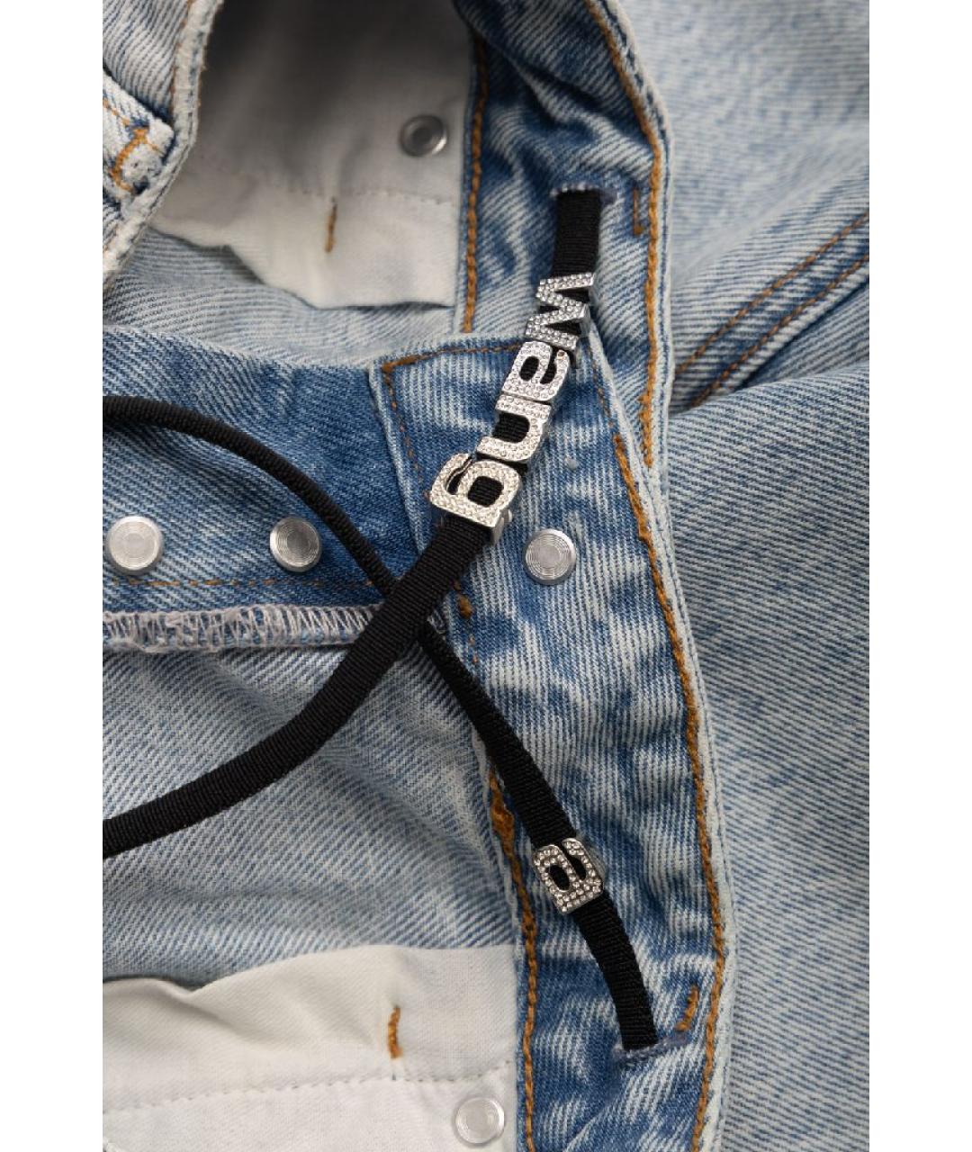 ALEXANDER WANG Голубые хлопковые прямые джинсы, фото 4