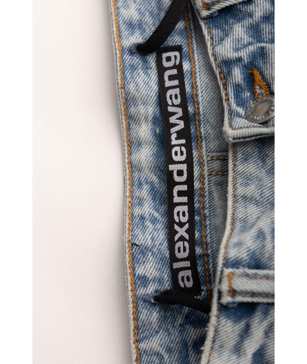 ALEXANDER WANG Голубые хлопковые прямые джинсы, фото 3