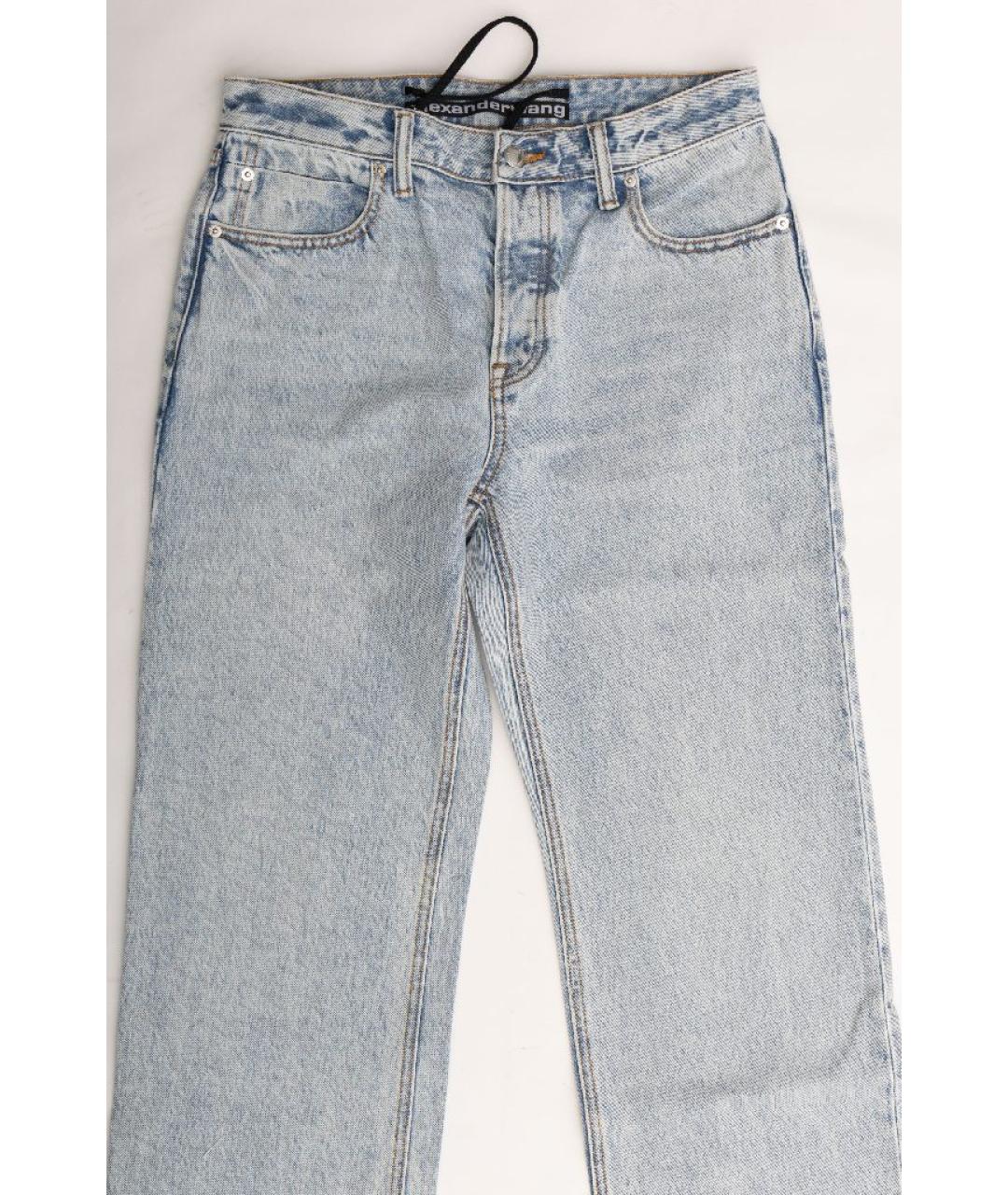 ALEXANDER WANG Голубые хлопковые прямые джинсы, фото 5