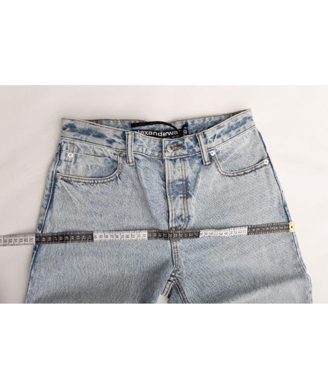 ALEXANDER WANG Голубые хлопковые прямые джинсы, фото 8