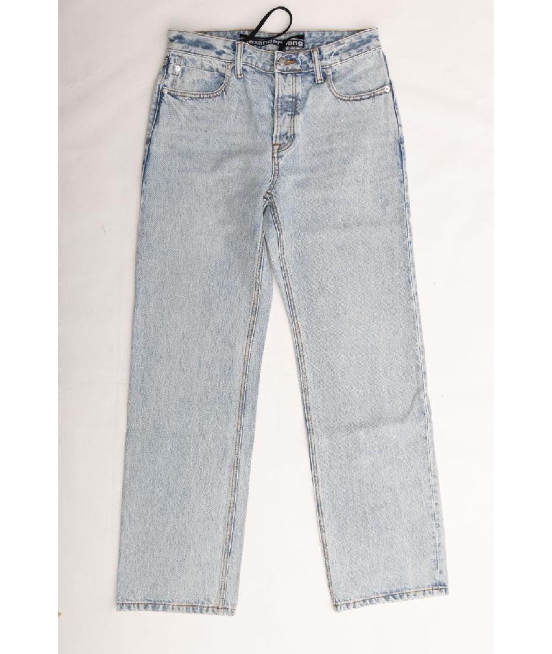 ALEXANDER WANG Голубые хлопковые прямые джинсы, фото 10