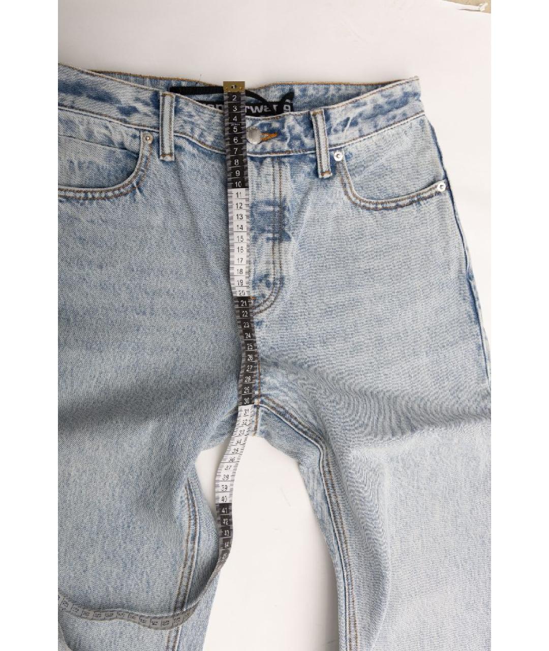 ALEXANDER WANG Голубые хлопковые прямые джинсы, фото 6