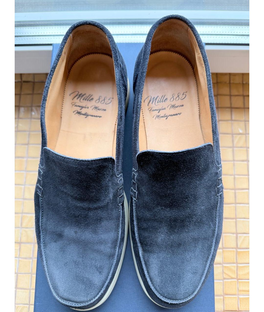 MILLE885 Темно-синие кожаные лоферы, фото 3