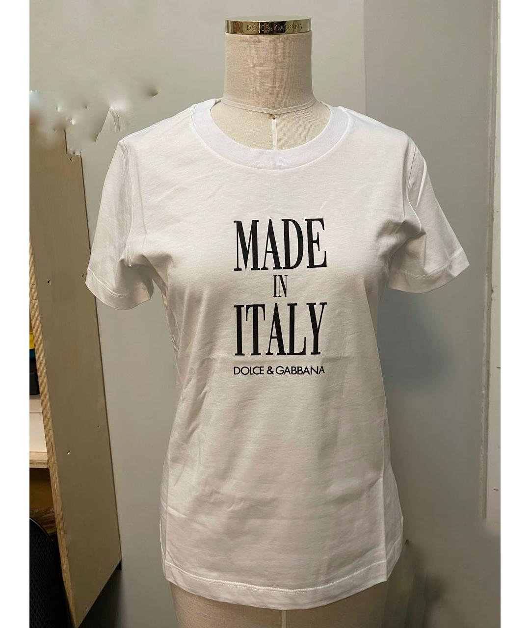 DOLCE&GABBANA Белая хлопковая футболка, фото 3