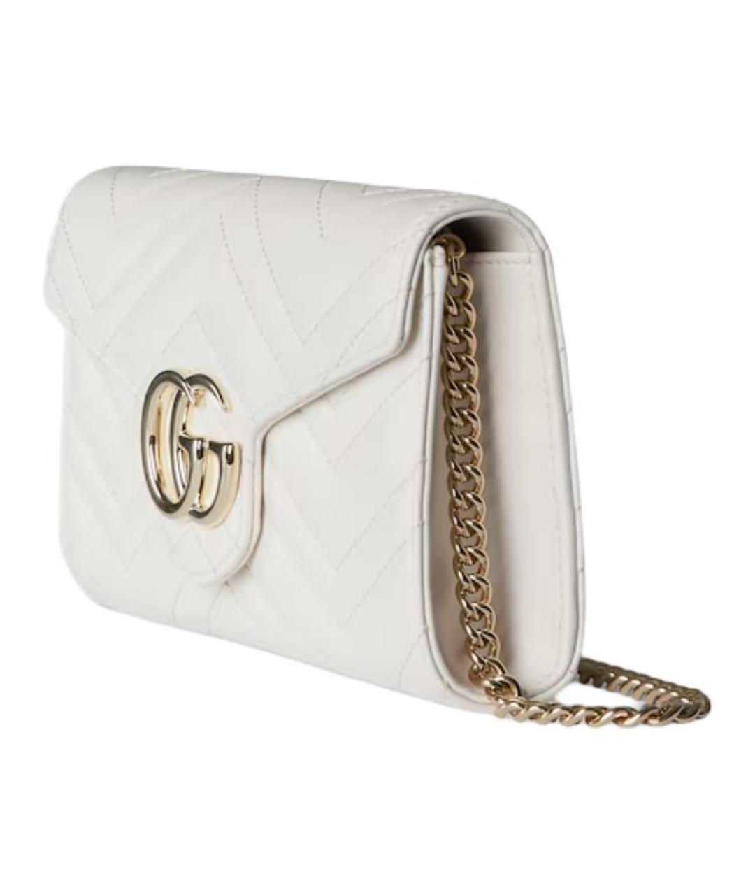 GUCCI Белая кожаная сумка через плечо, фото 2
