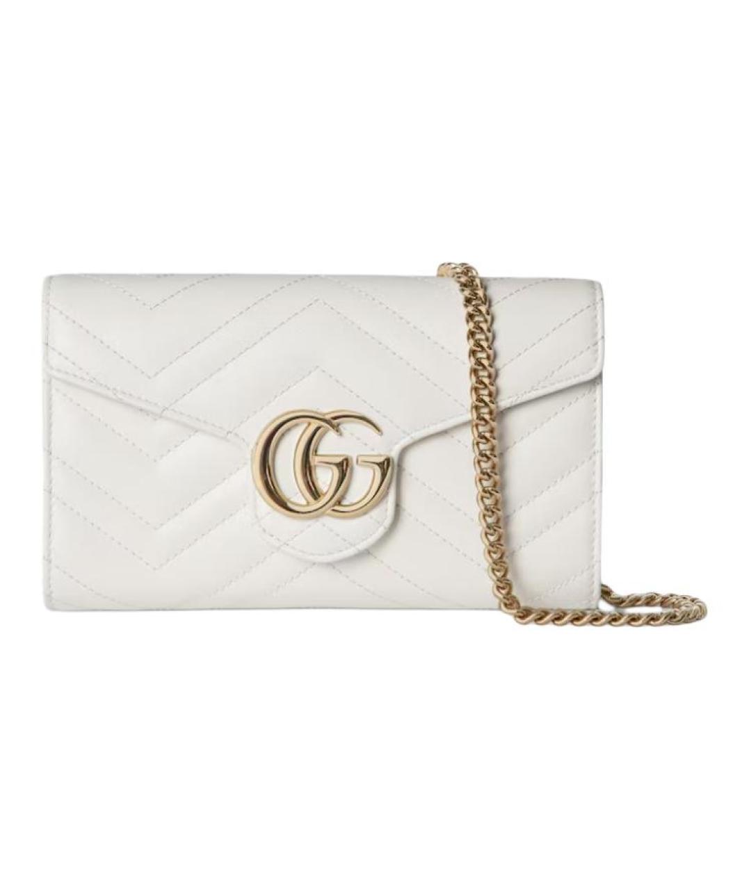 GUCCI Белая кожаная сумка через плечо, фото 1