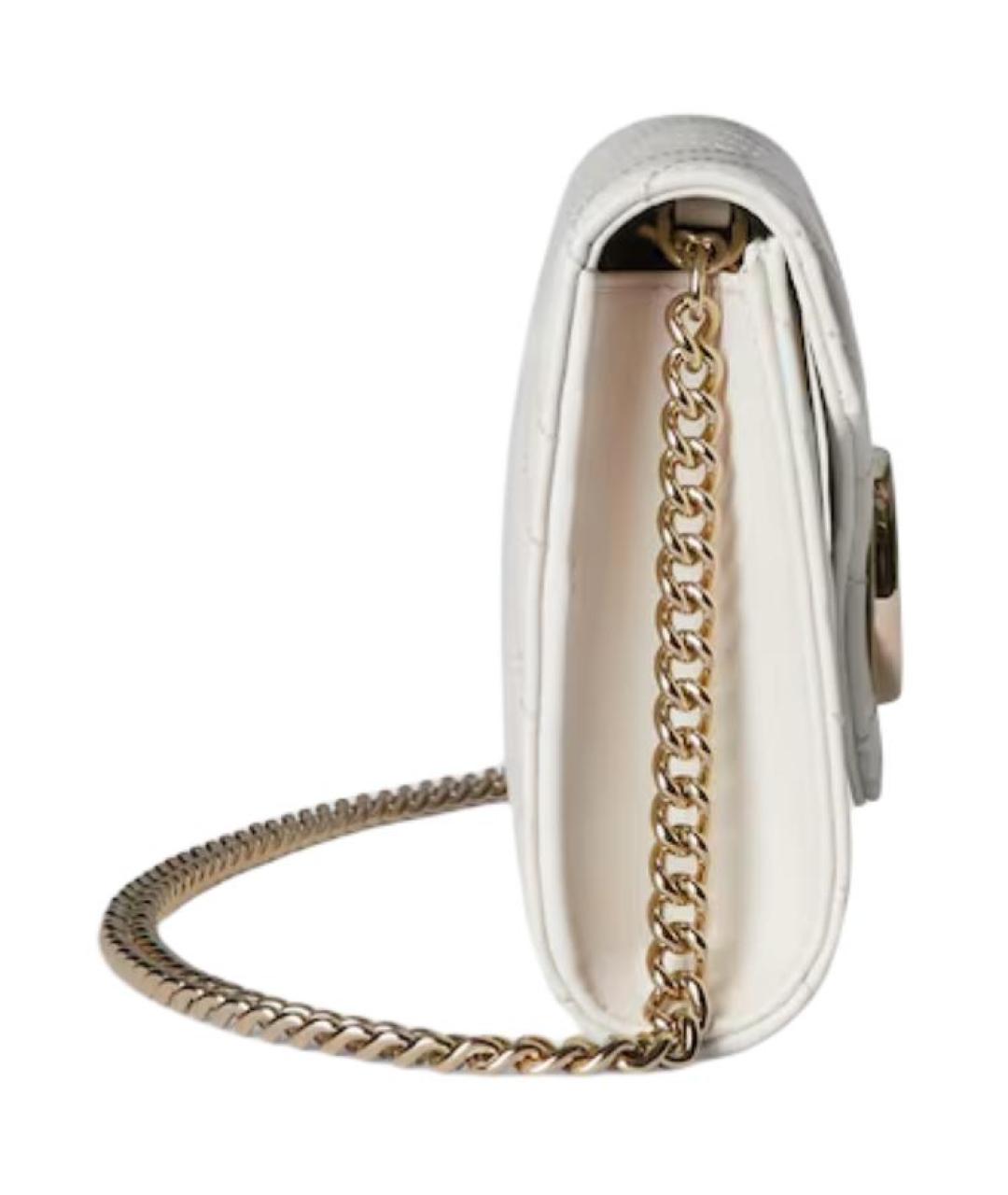 GUCCI Белая кожаная сумка через плечо, фото 3