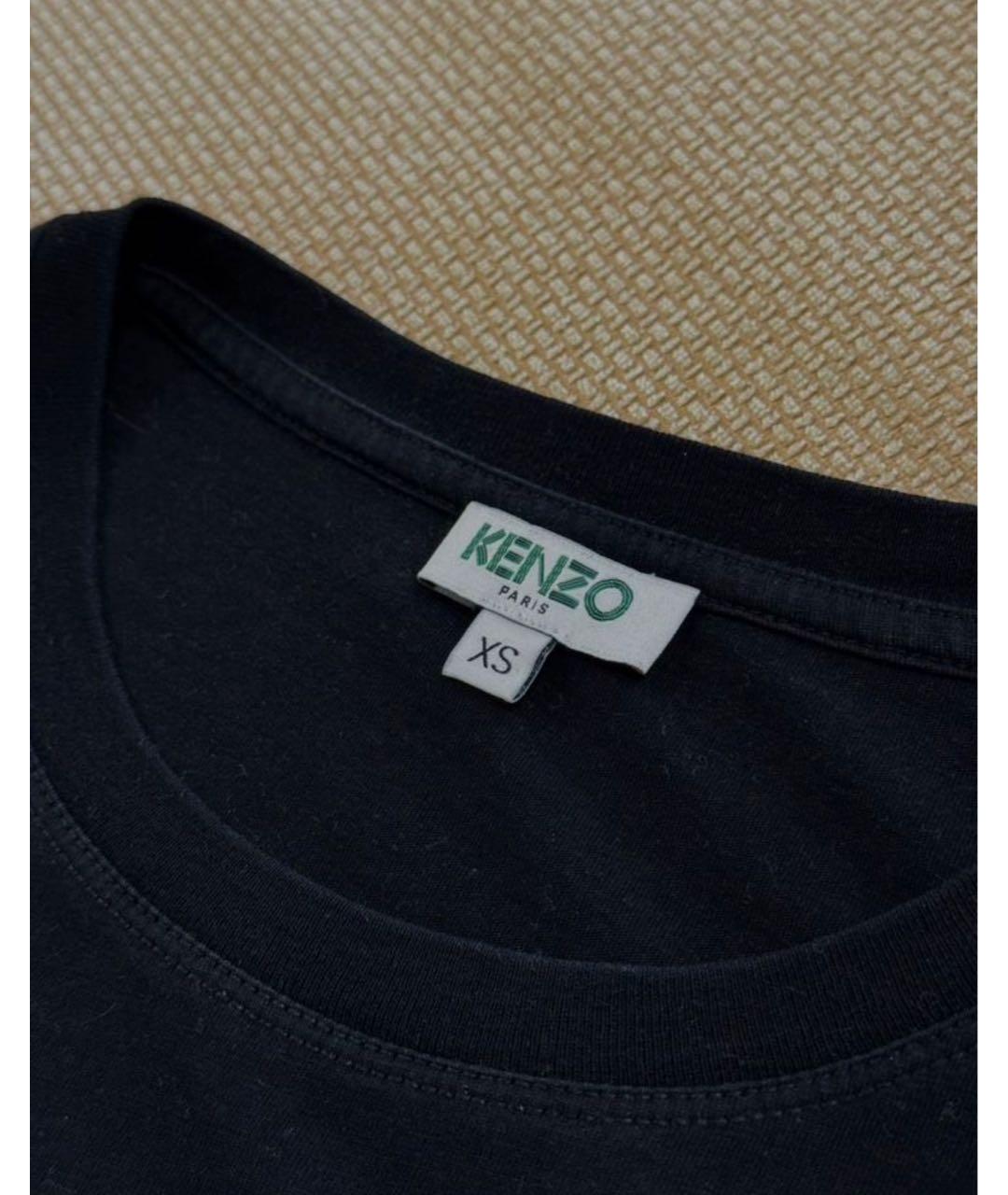KENZO Черная хлопковая футболка, фото 3