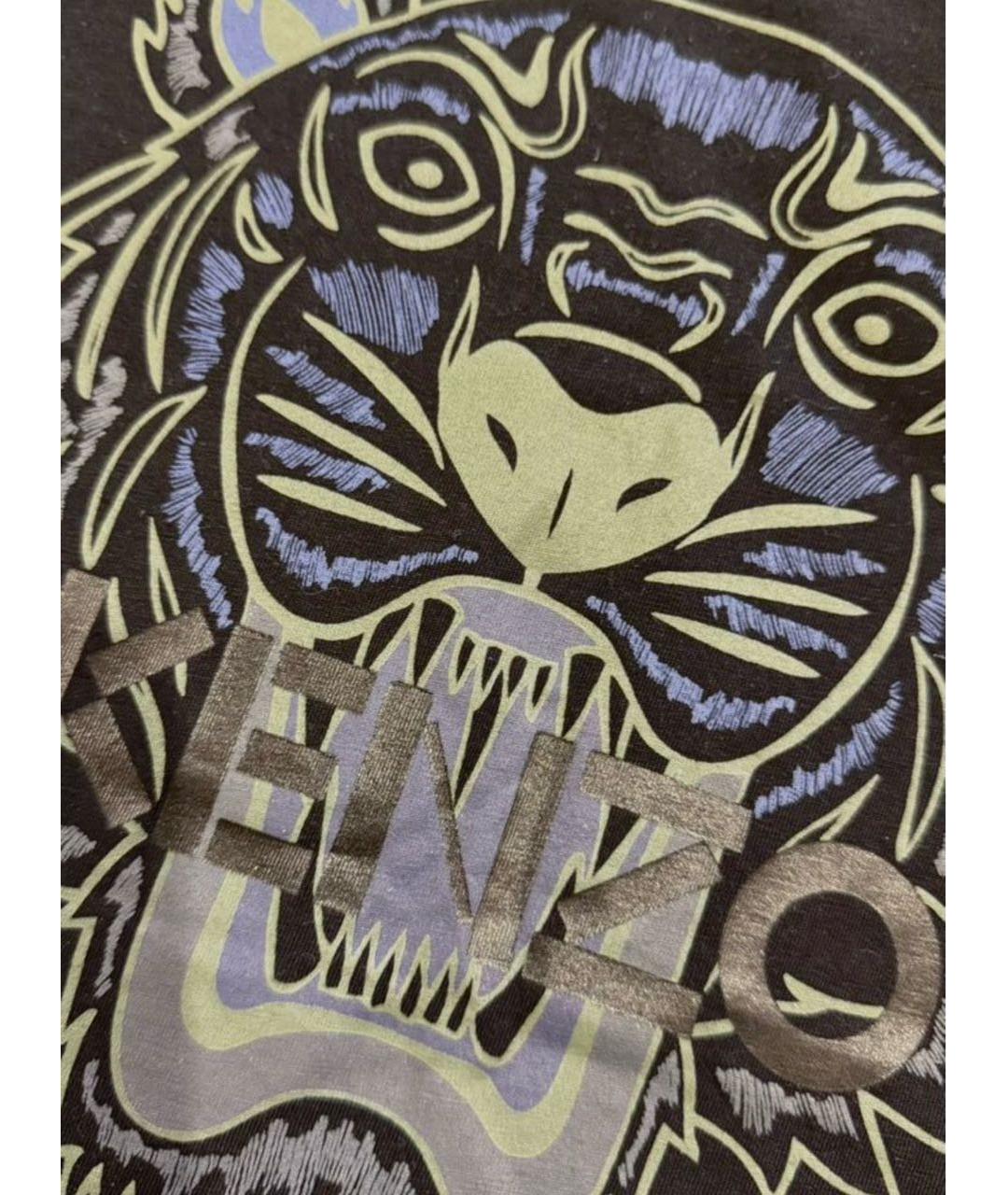 KENZO Черная хлопковая футболка, фото 2