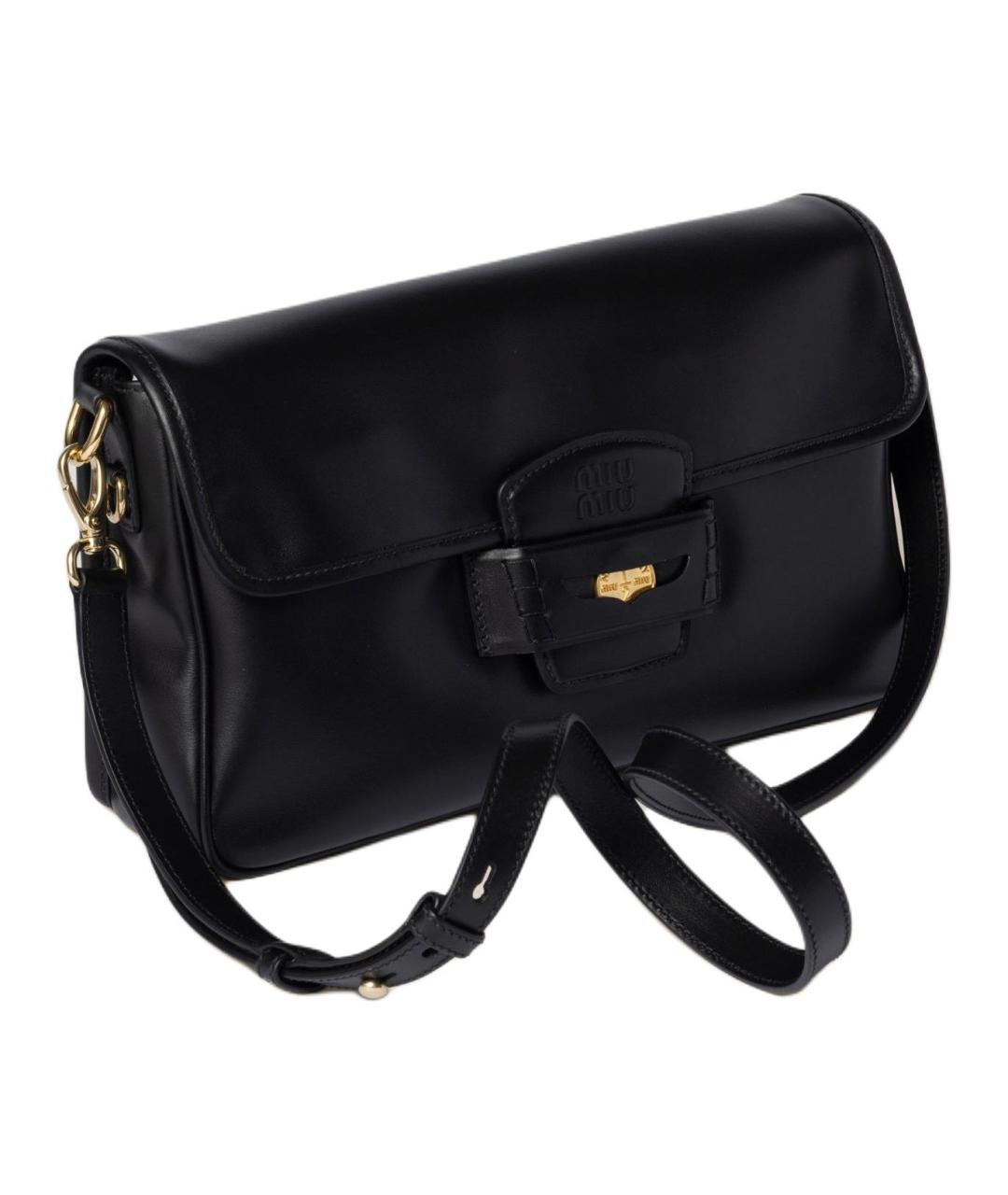 MIU MIU Черная кожаная сумка через плечо, фото 2