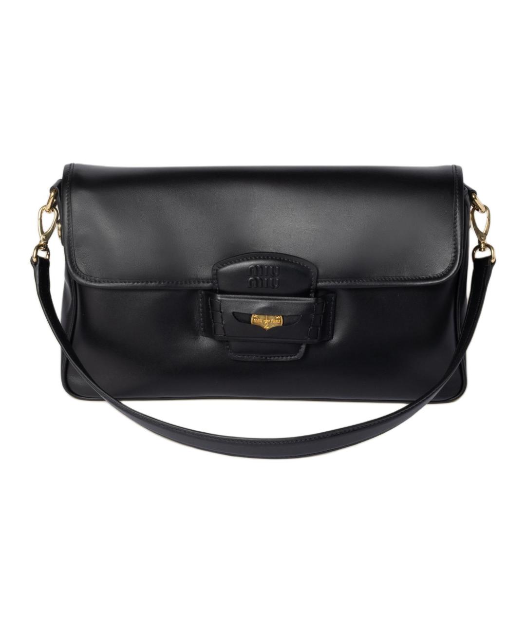 MIU MIU Черная кожаная сумка через плечо, фото 1