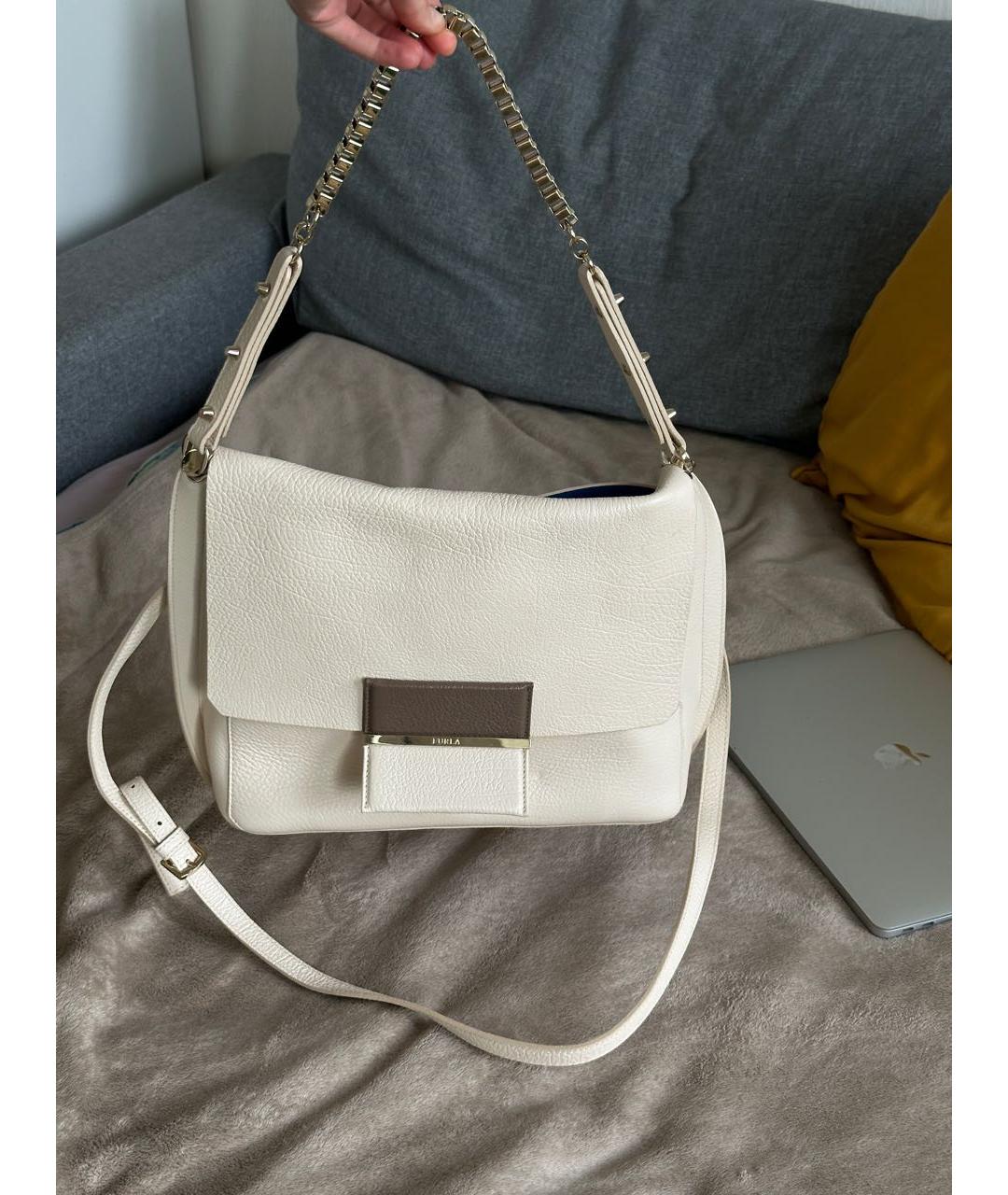 FURLA Бежевая кожаная сумка тоут, фото 7