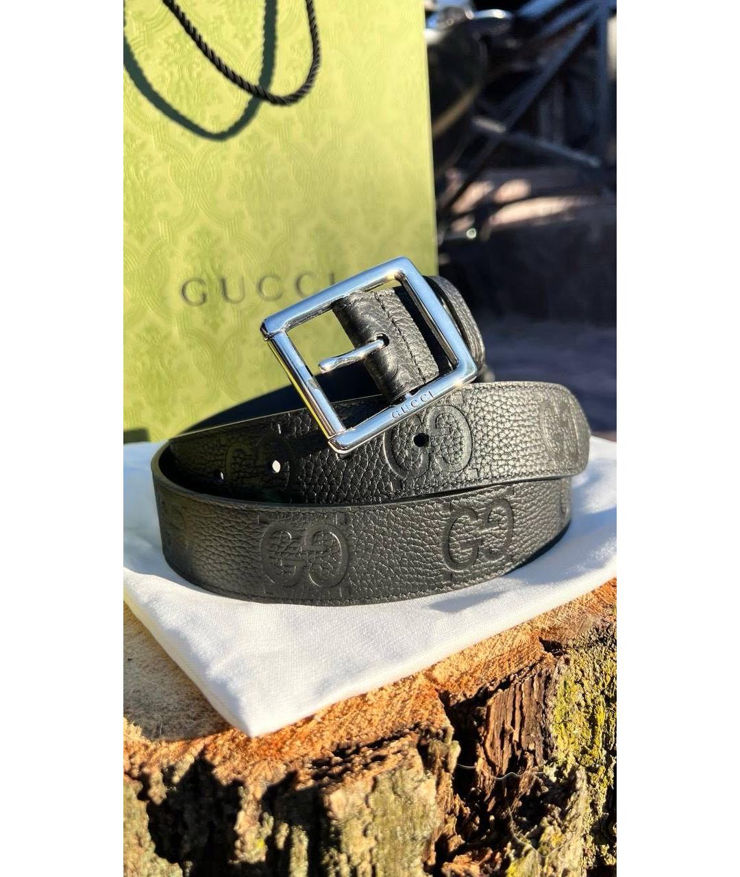 GUCCI Черный кожаный ремень, фото 6