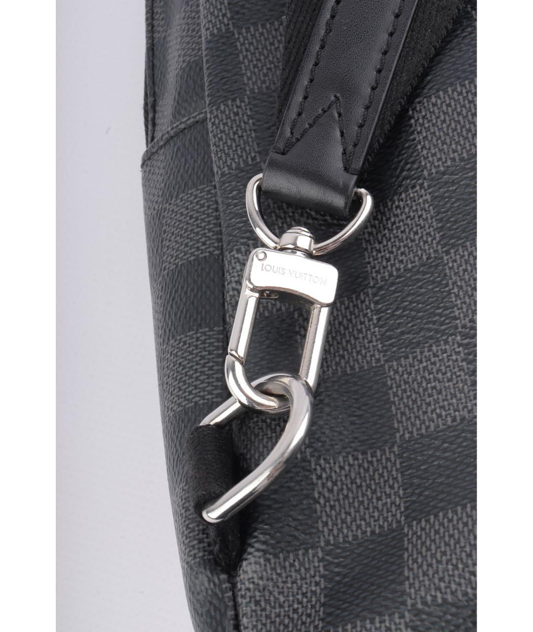 LOUIS VUITTON Черная кожаная сумка на плечо, фото 6