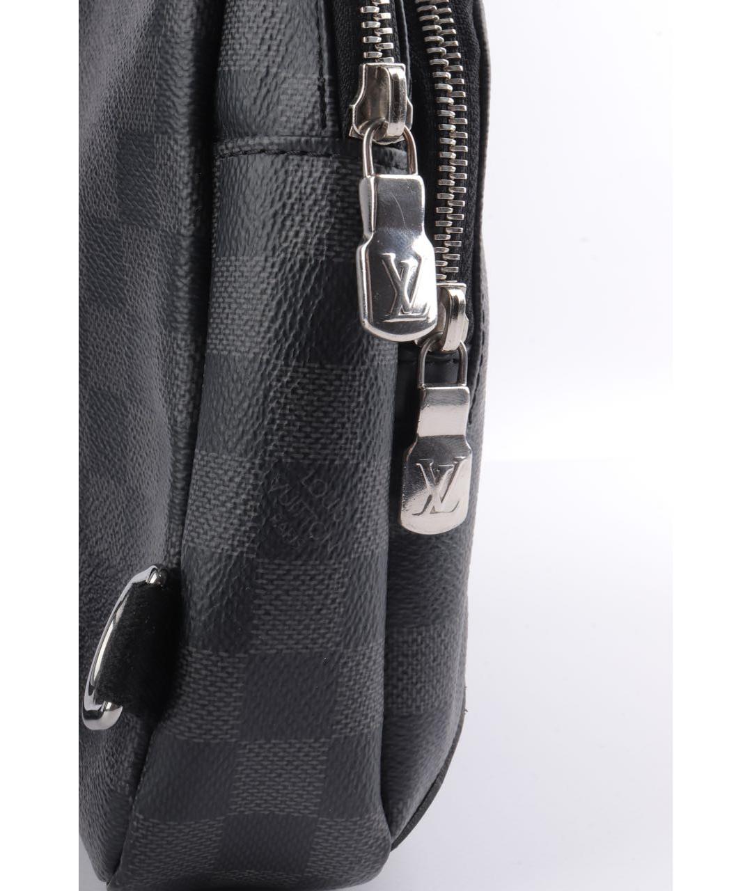 LOUIS VUITTON Черная кожаная сумка на плечо, фото 7