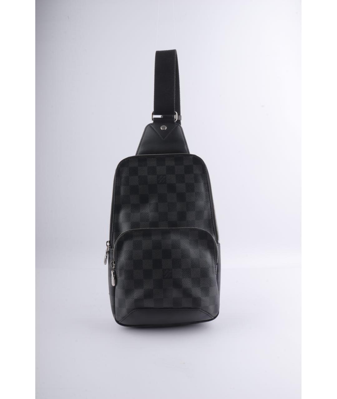 LOUIS VUITTON Черная кожаная сумка на плечо, фото 9