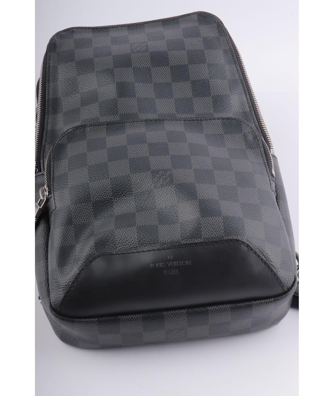 LOUIS VUITTON Черная кожаная сумка на плечо, фото 3