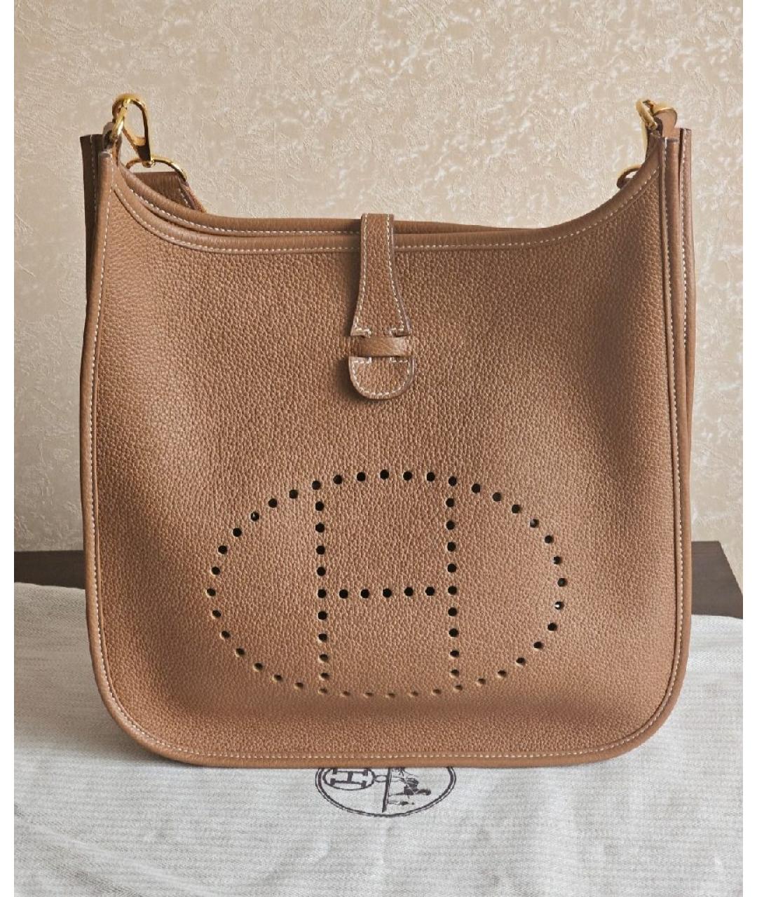 HERMES Коричневая кожаная сумка через плечо, фото 2