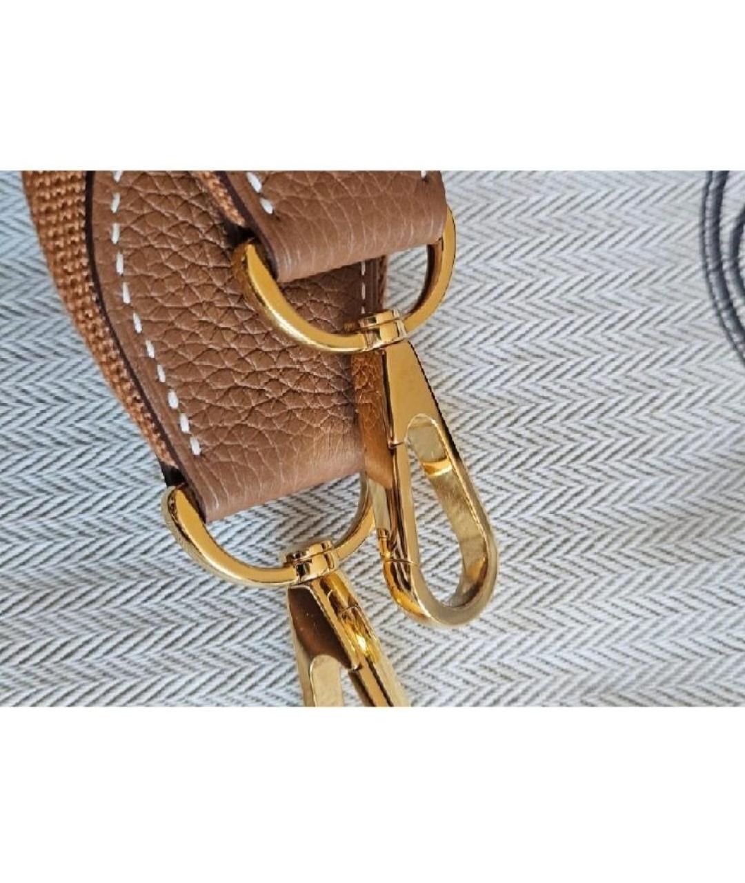 HERMES Коричневая кожаная сумка через плечо, фото 6