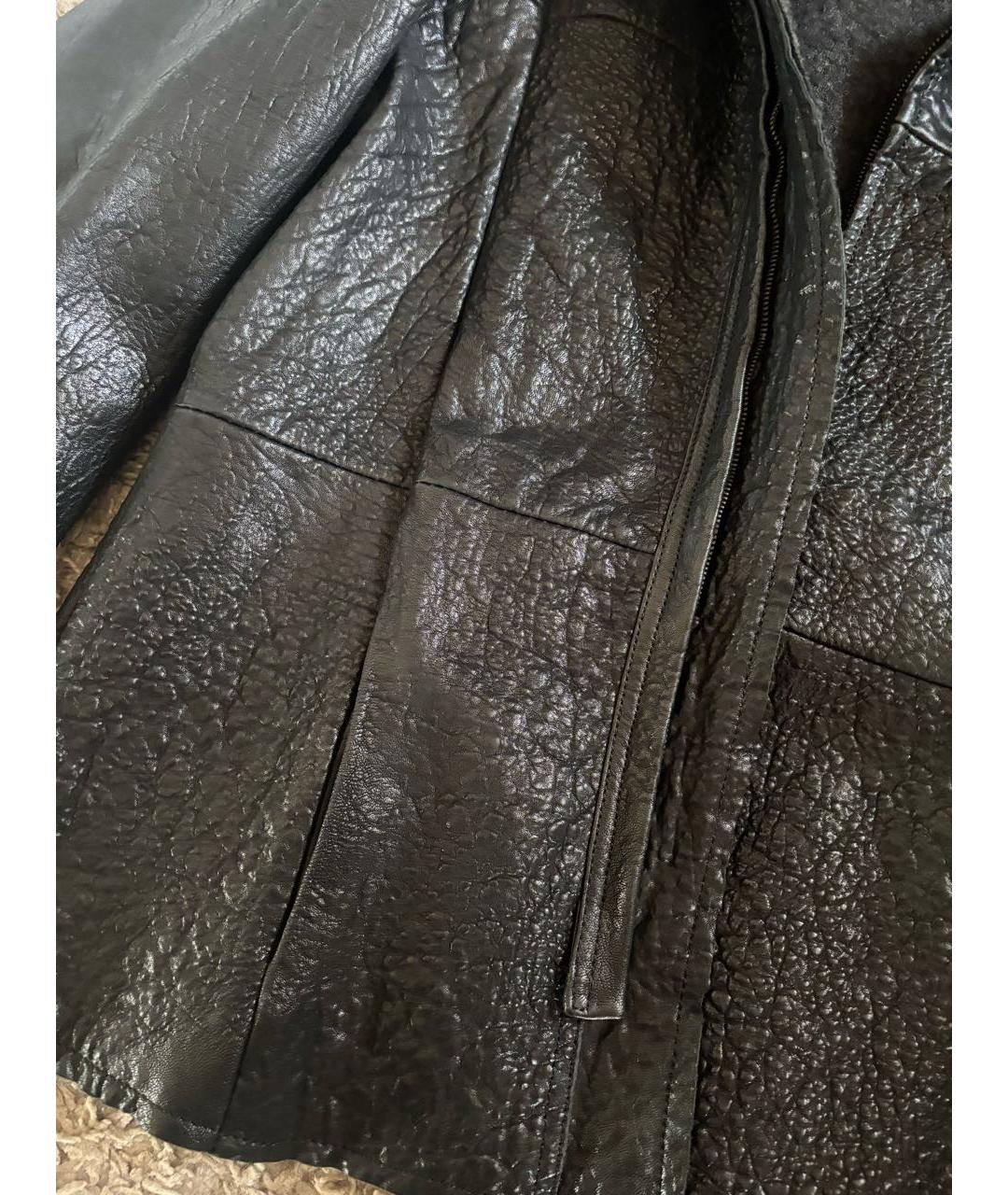GIORGIO ARMANI Черная кожаная куртка, фото 4