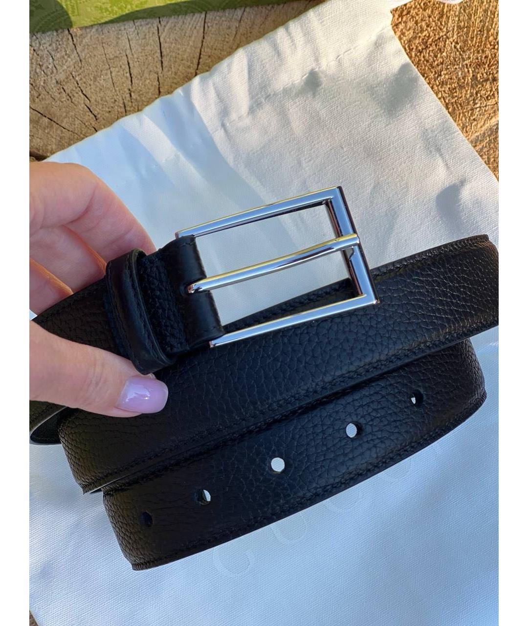 GUCCI Черный кожаный ремень, фото 2
