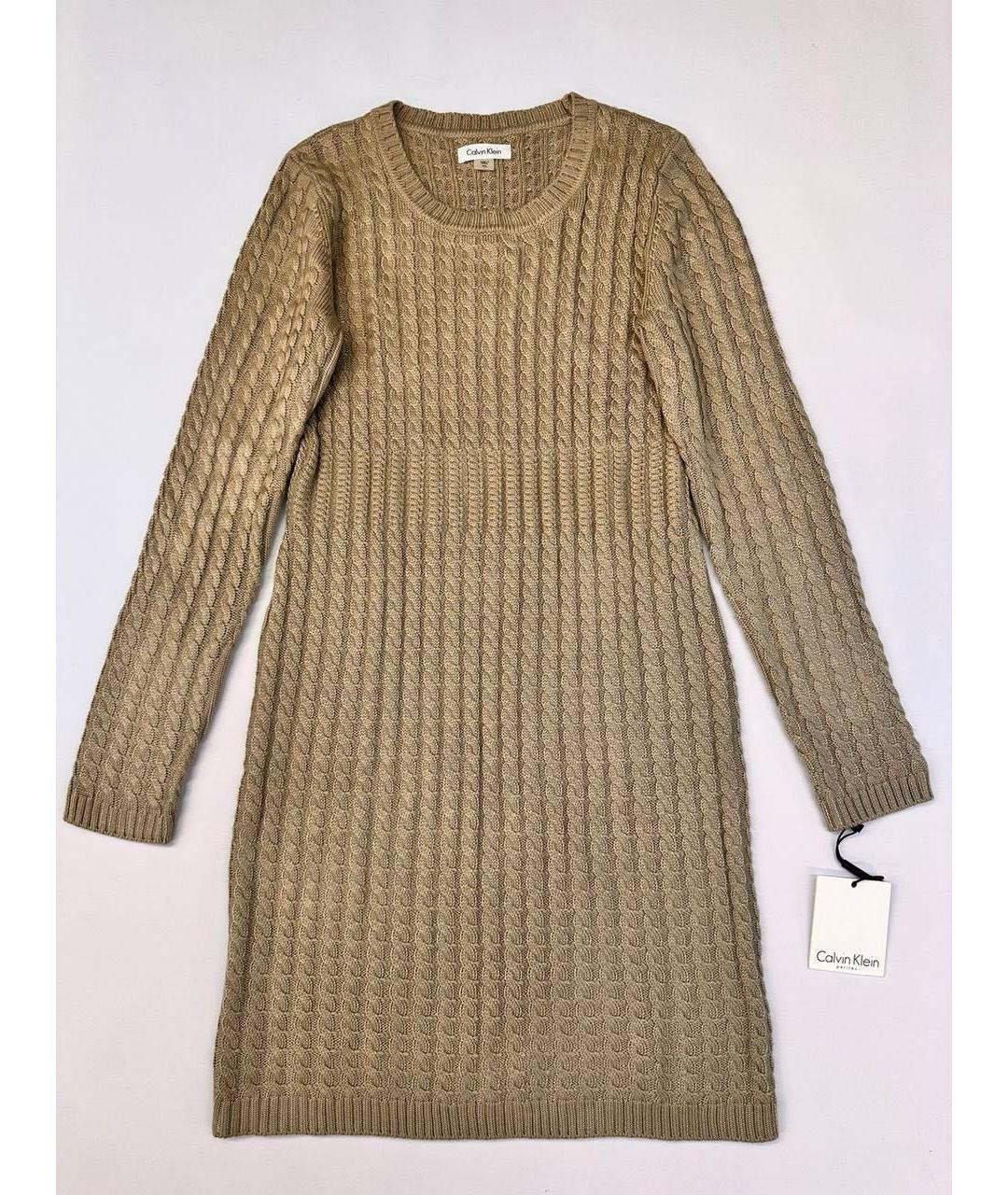 CALVIN KLEIN Бежевое повседневное платье, фото 8